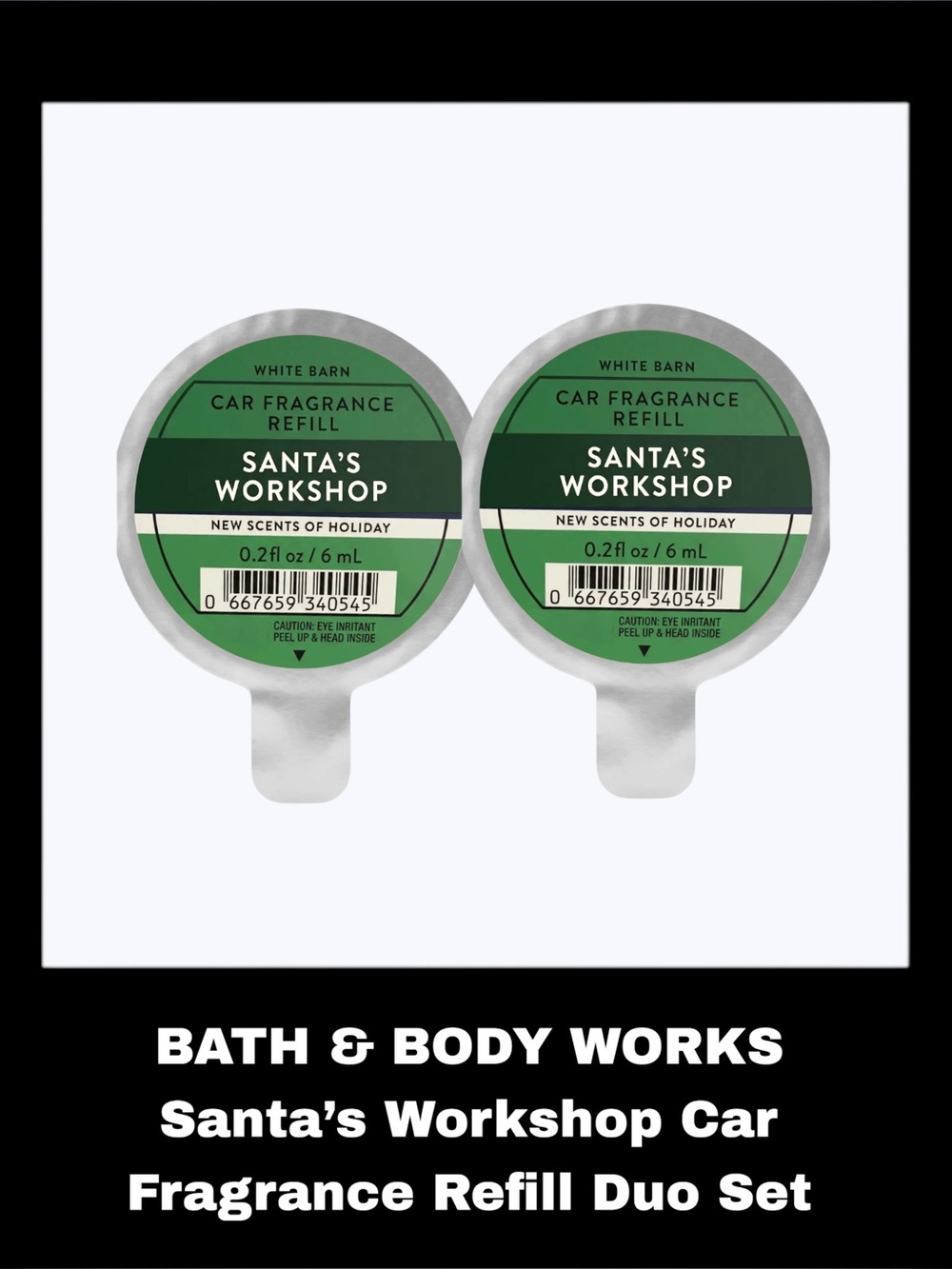 BATH & BODY WORKS Santa’s Workshop Car Fragrance Refill Duo Set